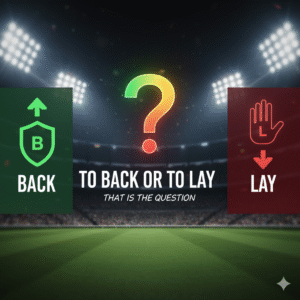 Featured image showing the words to back or to lay, that is the question,