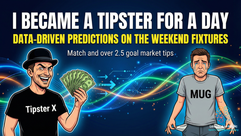 an image showing a tipster smiling with a handful of money.  The punter is wearing a tshirt saying mug, He's pulling his pockets out to reveal no money.